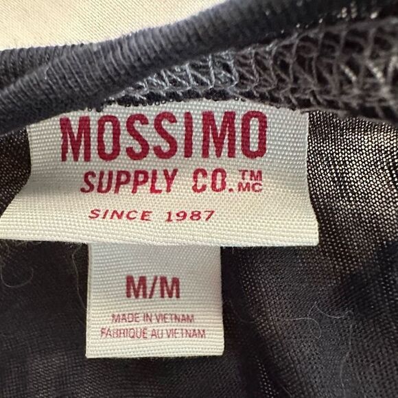 Mossimo Supply Co. High Low Hem Long Sleeve Cotton Blend T-Shirt Black Medium - Picture 3 of 4